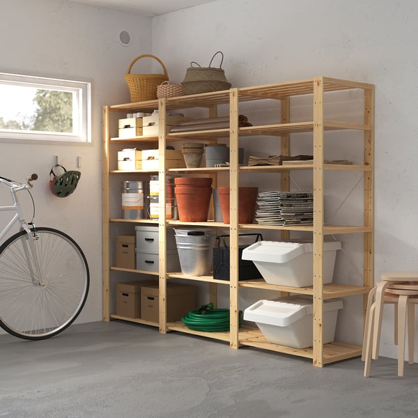 HEJNE 3 sections/shelves, pine, 230x50x171 cm