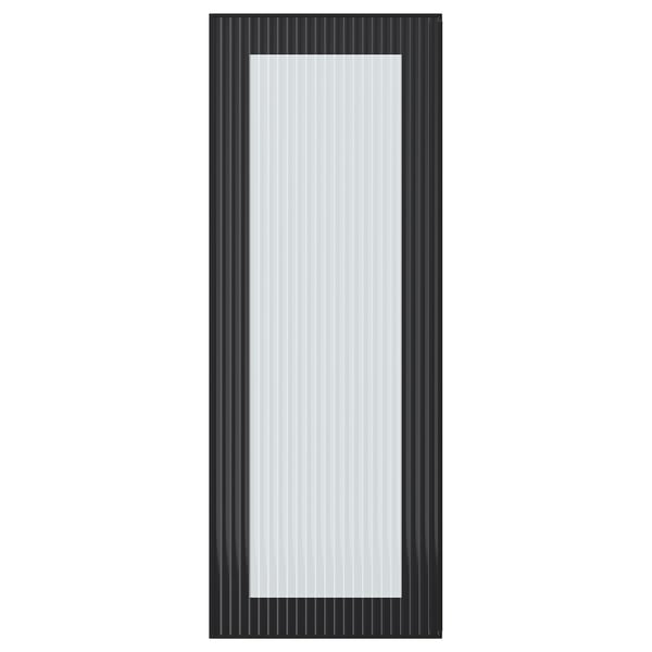 HEJSTA glass door, anthracite/reeded glass, 30x80 cm