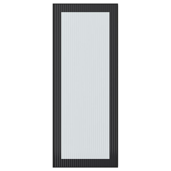 HEJSTA glass door, anthracite/reeded glass, 40x100 cm