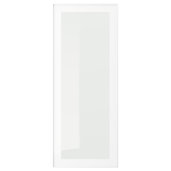 HEJSTA glass door, white/clear glass, 40x100 cm