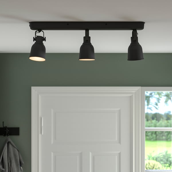 HEKTAR ceiling track, 3-spots, dark grey, 9 cm