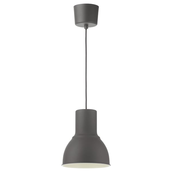 HEKTAR pendant lamp, dark grey, 22 cm