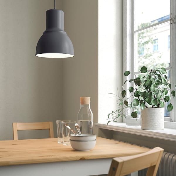 Ikea HEKTAR - Pendant lamp, dark grey, 22 cm