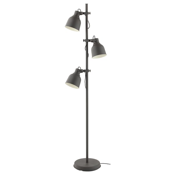 HEKTAR floor lamp with 3-spot, dark grey, 16.0 cm