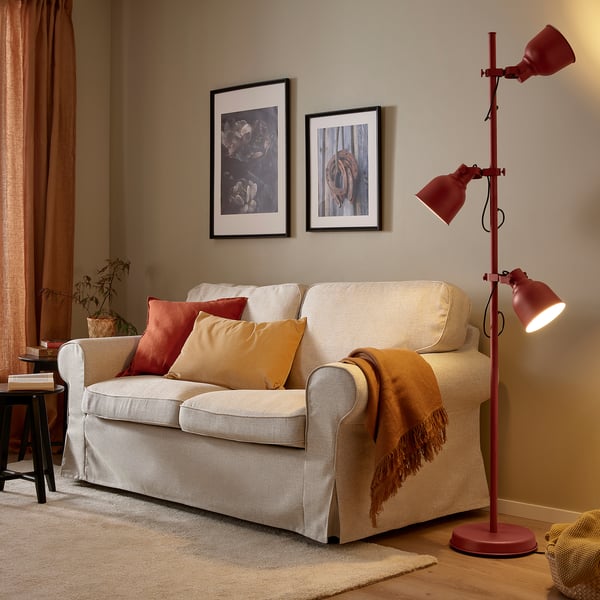 HEKTAR floor lamp with 3-spot, brown-red, 16.0 cm