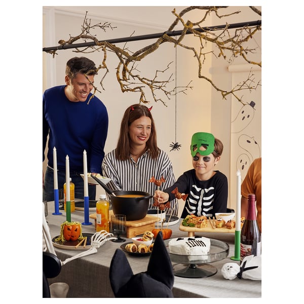 HELGEÖ - HELGEÖ Decorating rod for table, black adjustable/outdoor indoor, 115/235x116 cm