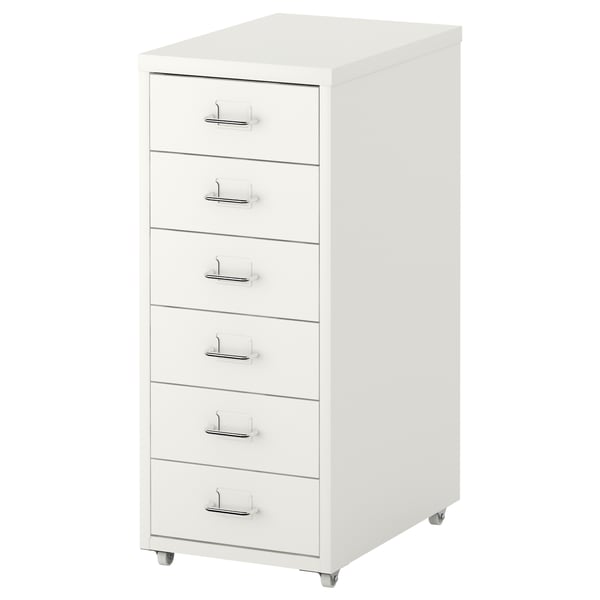 HELMER drawer unit on castors, white, 28x69 cm