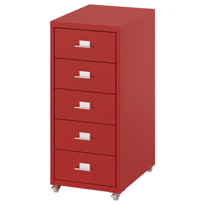 HELMER drawer unit on castors, red, 28x44x65 cm