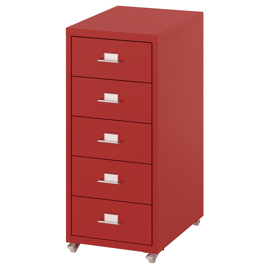 HELMER drawer unit on castors, red, 28x44x65 cm