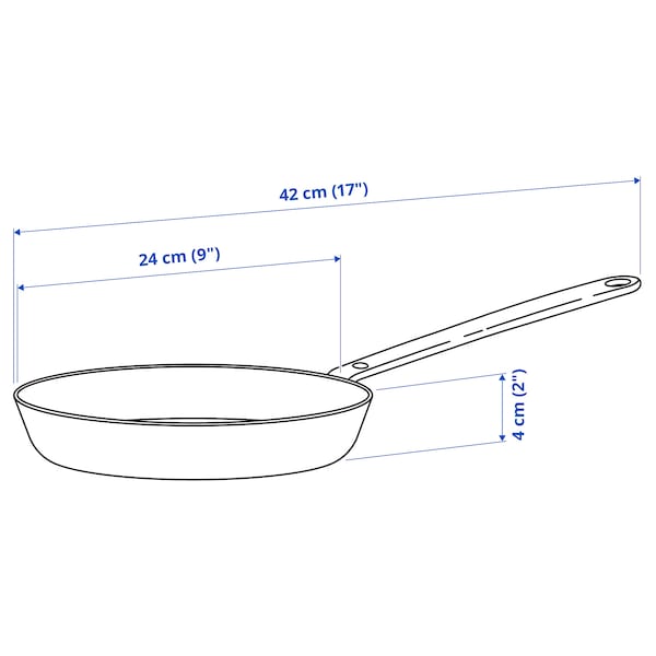 Ikea HEMKOMST - Frying pan, stainless steel/non-stick coating, 24 cm
