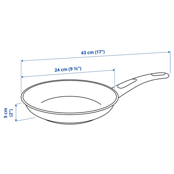 HEMLAGAD frying pan, non-stick coating black, 24 cm