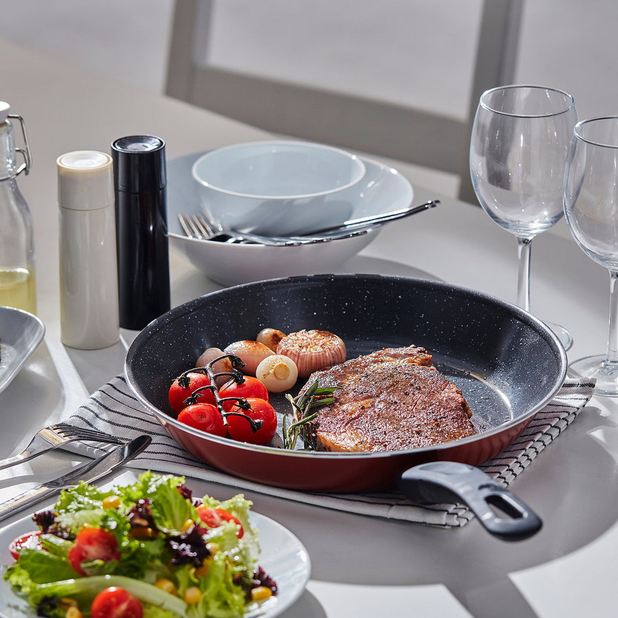 HEMLAGAD frying pan, non-stick coating red, 28 cm