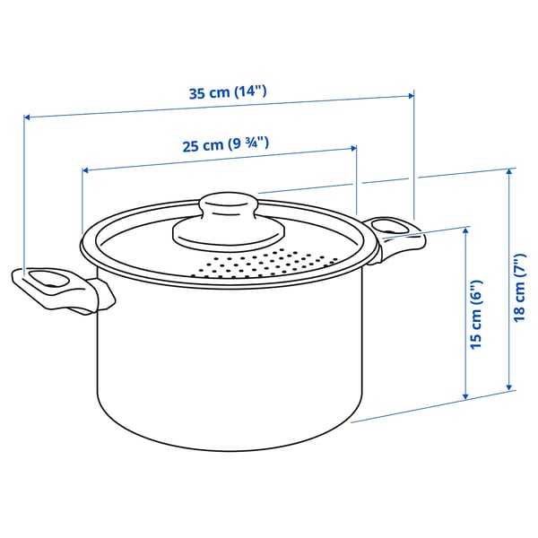 HEMLAGAD pot with lid, non-stick coating black, 5 l