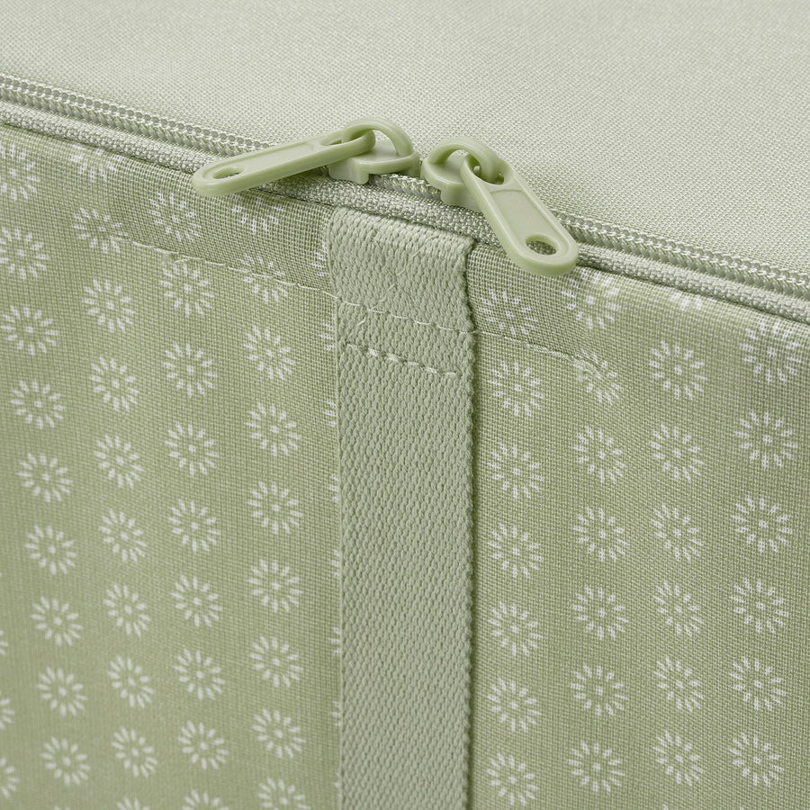 HEMMAFIXARE storage case, flower/pale grey-green, 69x51x19 cm