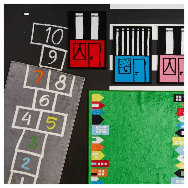 HEMMAHOS rug, grey, 160x100 cm