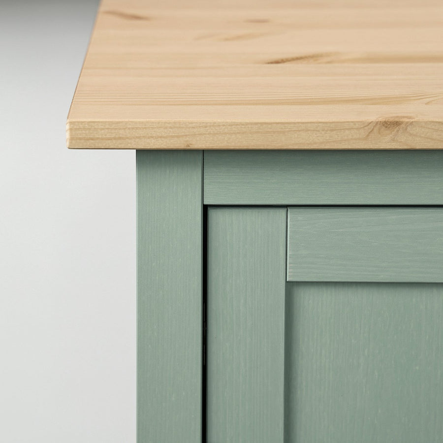 HEMNES sideboard, grey-green/light brown stained, 157x88x47 cm