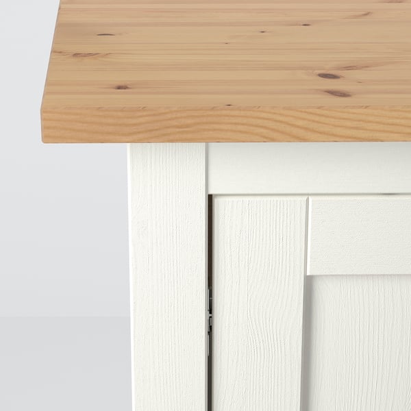 HEMNES sideboard, white stain/light brown, 157x88 cm