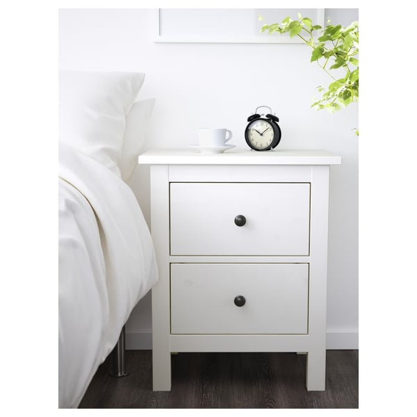HEMNES chest of 2 drawers, white stain, 54x66 cm