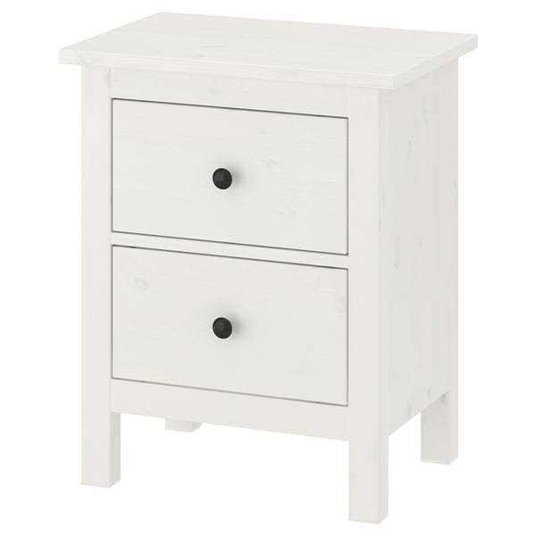 HEMNES chest of 2 drawers, white stain, 54x66 cm