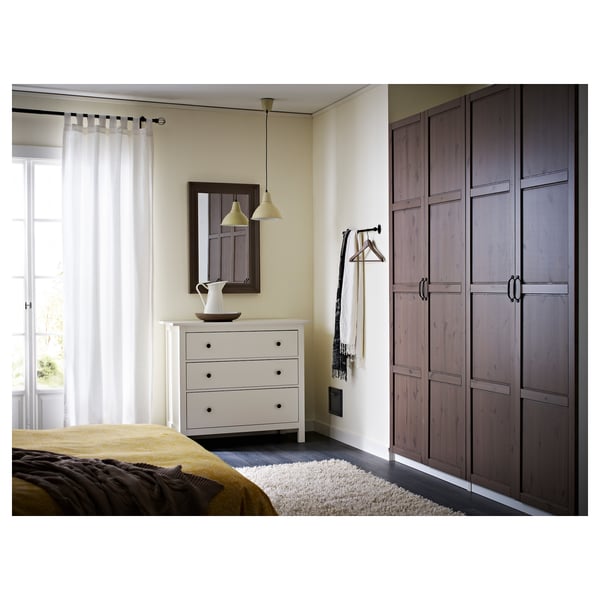 HEMNES chest of 3 drawers, white stain, 108x96 cm