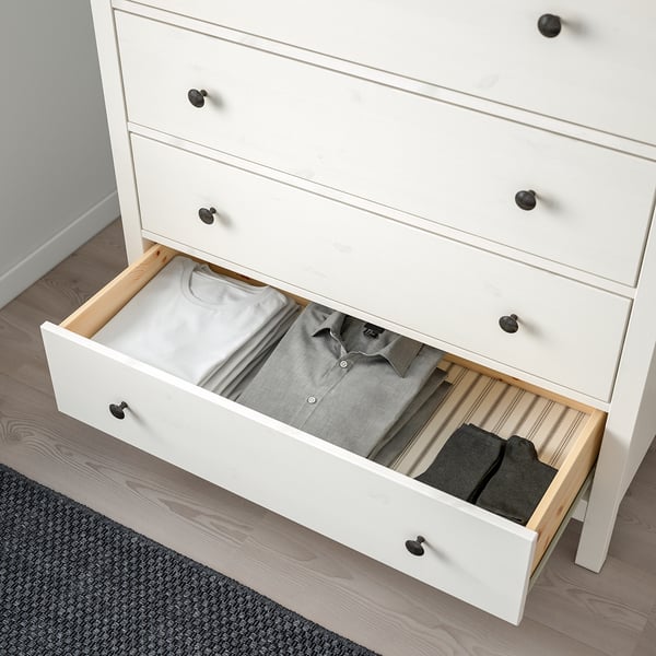 HEMNES chest of 6 drawers, white stain, 108x131 cm