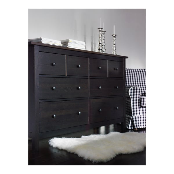HEMNES chest of 8 drawers, black-brown, 160x96 cm