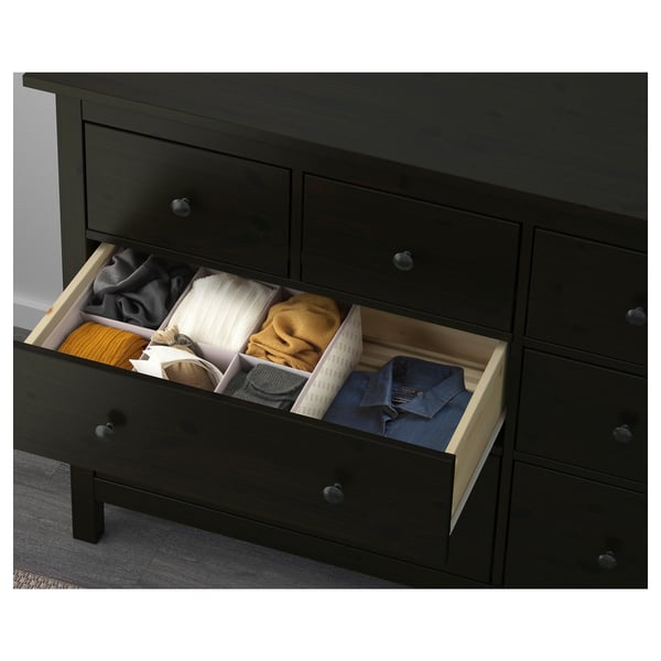 HEMNES chest of 8 drawers, black-brown, 160x96 cm
