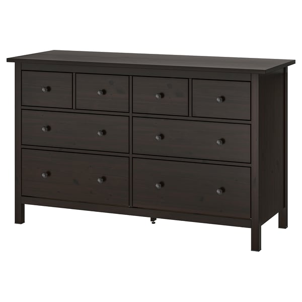 HEMNES chest of 8 drawers, black-brown, 160x96 cm