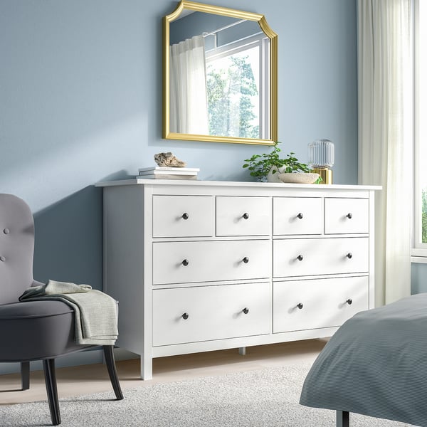 HEMNES chest of 8 drawers, white stain, 160x96 cm