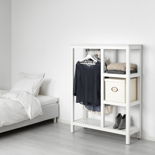 HEMNES open wardrobe, white stained, 99x37x130 cm