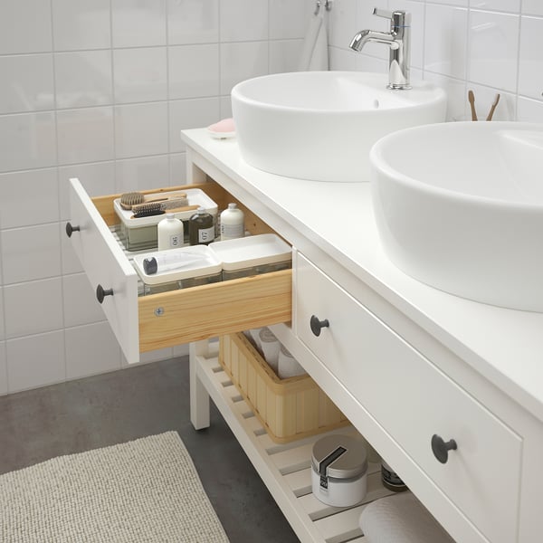 HEMNES open wash-stand with 2 drawers, white, 122x76x48 cm