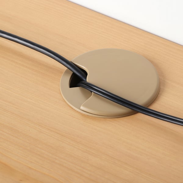 HEMNES desk, white stain/light brown, 155x65 cm