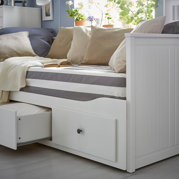 HEMNES bedroom furniture, set of 3, white stain, 80x200 cm