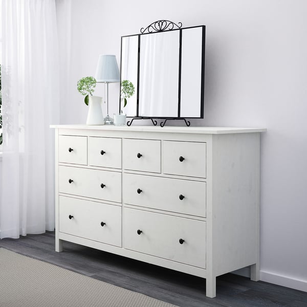 HEMNES bedroom furniture, set of 3, white stain, 80x200 cm