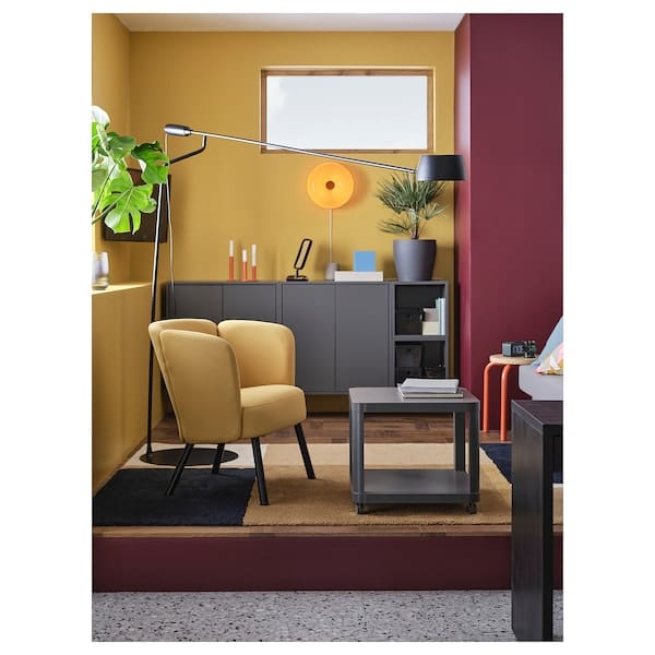 Ikea HERRÅKRA - Armchair, Diseröd dark yellow