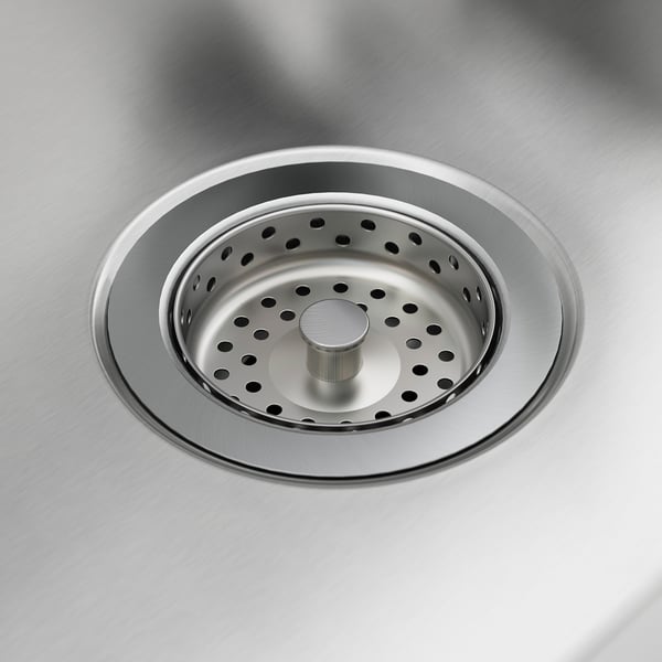HILLESJÖN inset sink, 1 bowl, stainless steel, 56x46 cm