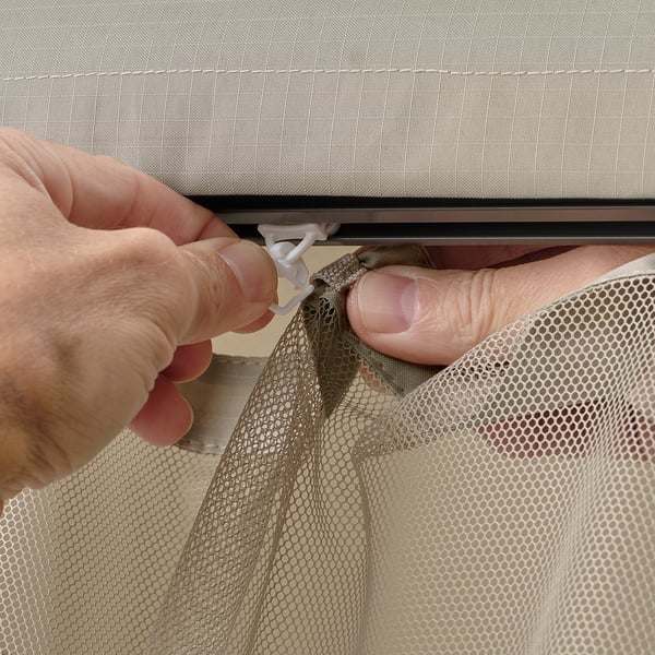 HIMMELSÖ net for gazebo, grey-beige, 300x190 cm