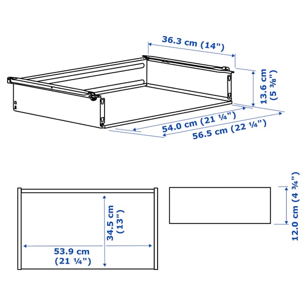 HJÄLPA drawer without front, white, 60x40 cm
