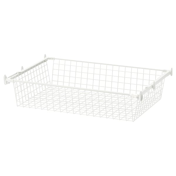 HJÄLPA wire basket with pull-out rail, white, 80x55 cm
