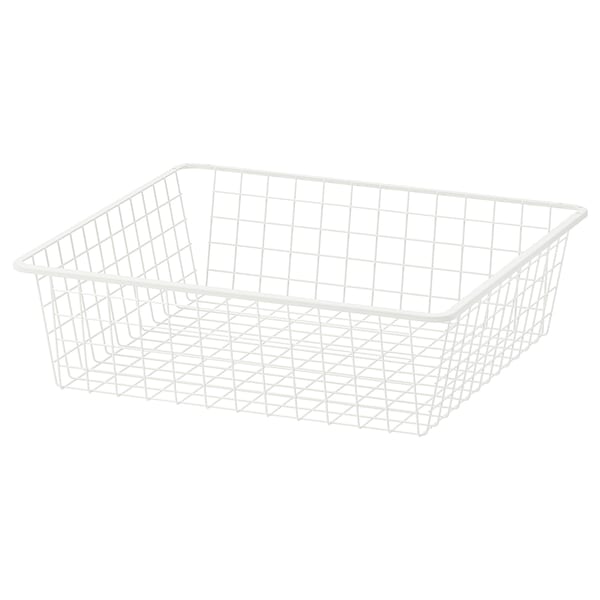 HJÄLPA wire basket, white, 60x15x55 cm