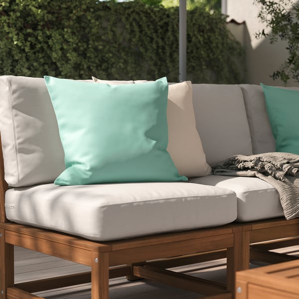 HJÄRTERÖ cushion cover, light green outdoor/indoor, 50x50 cm