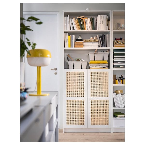 Ikea HÖGADAL - Door, white/woven bamboo, 40x97 cm