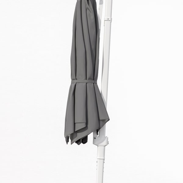 HÖGÖN parasol, hanging, grey, 270 cm