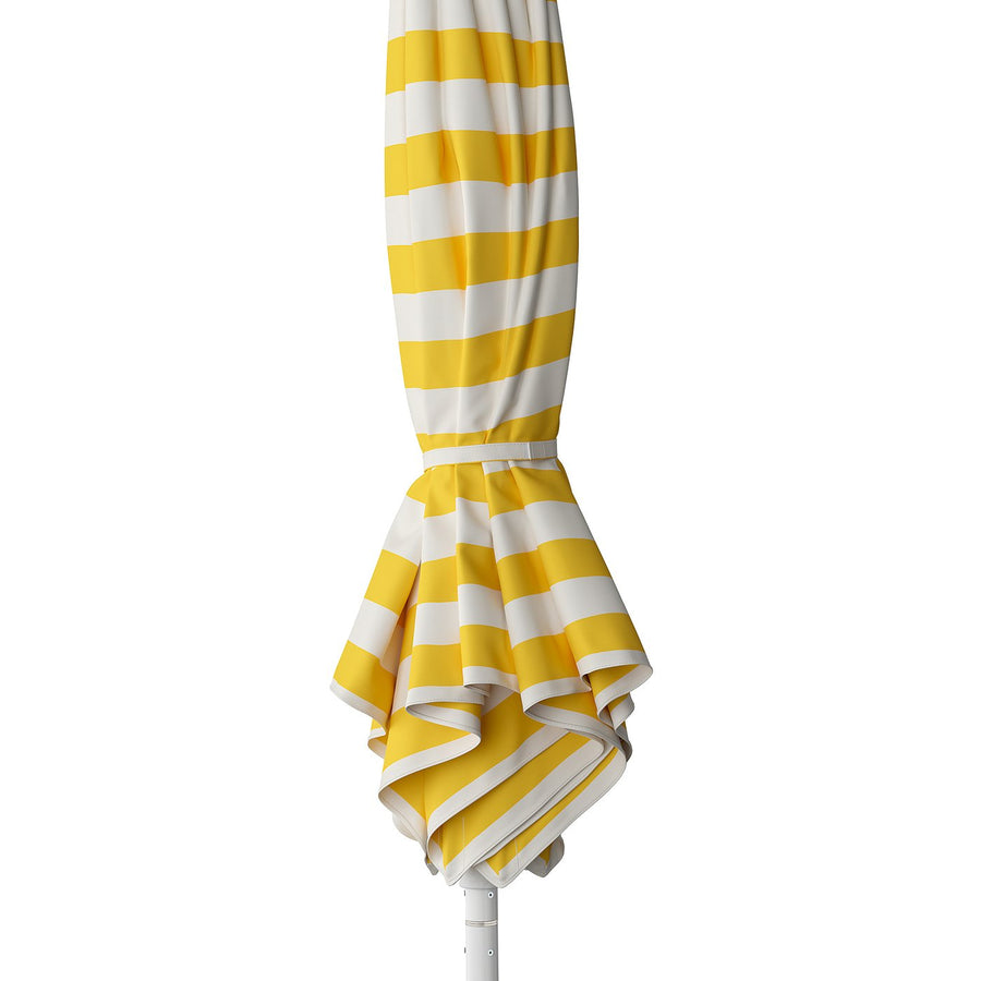 HÖGÖN parasol, off-white bright yellow/striped, 38 mm