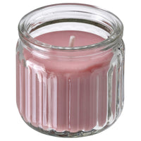 HÖKGÖK scented candle in glass, Red berries light pink, 12 hr