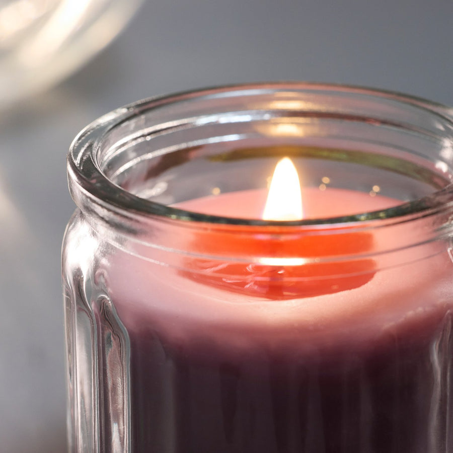 HÖKGÖK scented candle in glass, Red berries light pink, 5 cm