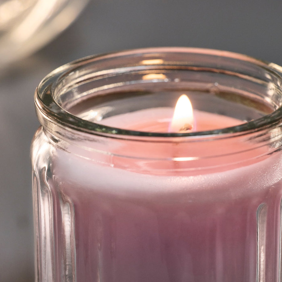 HÖKGÖK scented candle in glass, Pink flowers pale pink, 5 cm