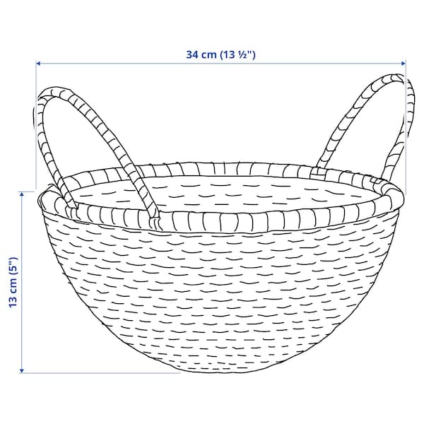 Ikea HÖKRUBBA - Basket, sedge, 34 cm