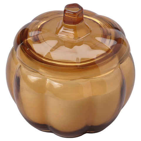 HÖSTAGILLE scented candle in glass, 2 wicks, Spiced pumpkin/brown, 40 hr