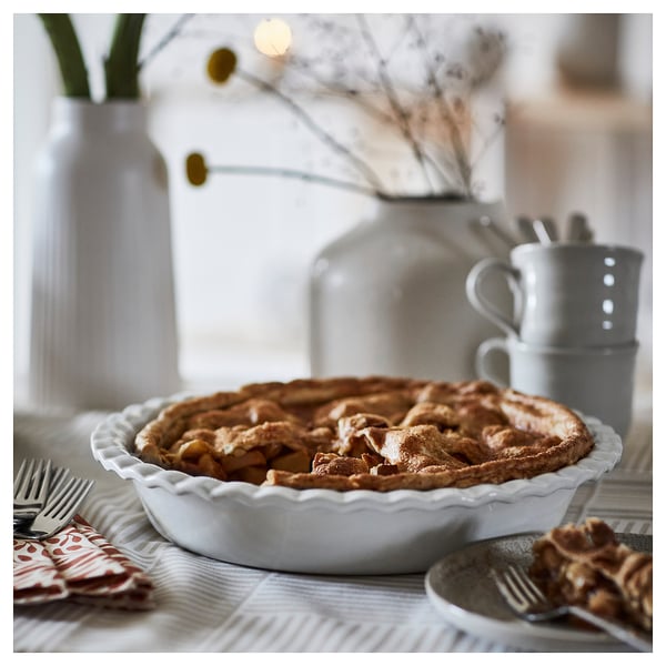 HÖSTAGILLE pie dish, off-white, 32 cm
